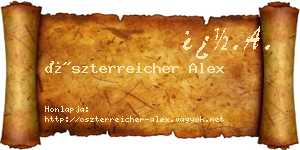 Öszterreicher Alex névjegykártya